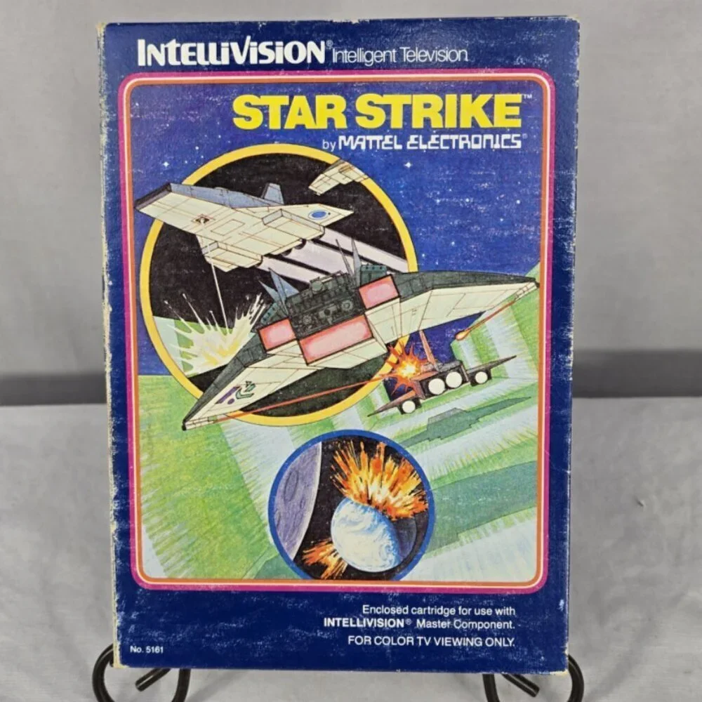 Star Strike for Mattel Intellivision Game Box Manual overlays complete vintage